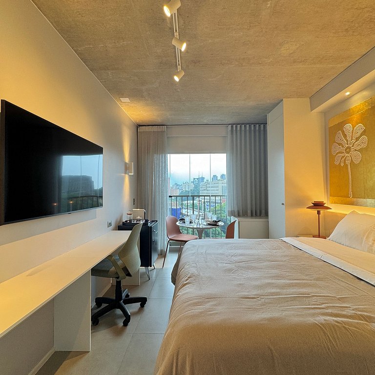 Studio no Jardins com Vista pronto para morar!