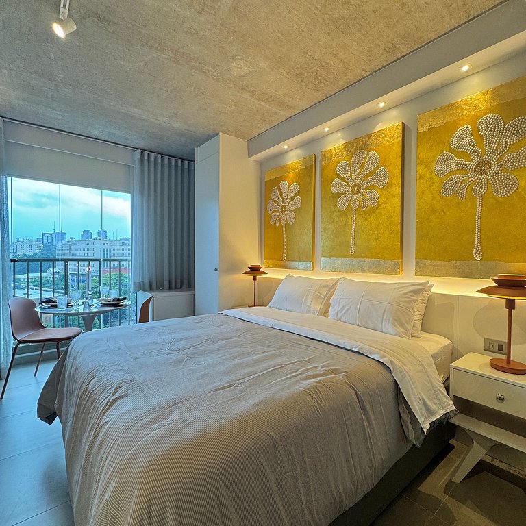 Studio no Jardins com Vista pronto para morar!
