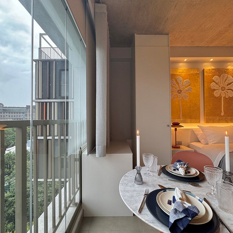 Studio no Jardins com Vista pronto para morar!